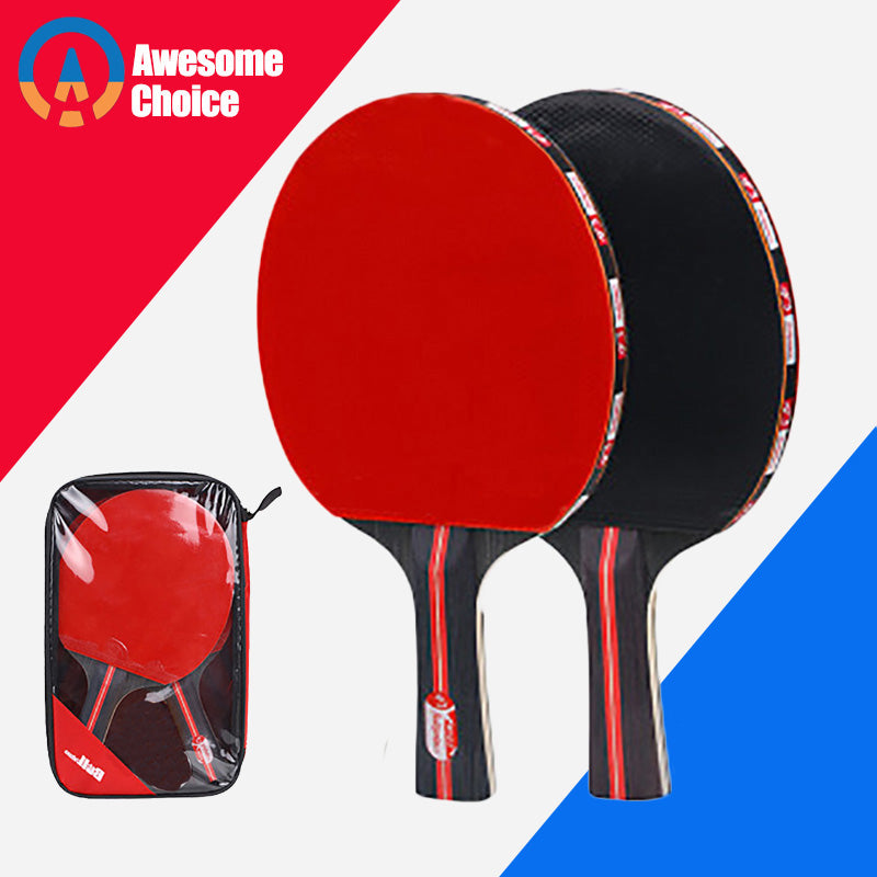 Quality 2pcs/lot Table Tennis Bat Racket Double Face Pimples In Long Short Handle Ping Pong Paddle Racket Set With Bag