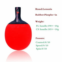 Load image into Gallery viewer, Lemuria Professional carbon fiber table tennis racket with double face pimples-in table tennis rubber FL CS handle ping pong bat
